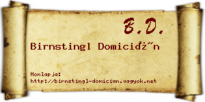 Birnstingl Domicián névjegykártya
